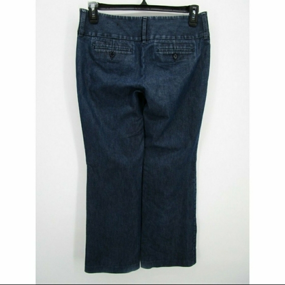 Express Editor Stretch Cropped Wide Leg Pants Dark Blue Wash Woman's Size 6 EUC - Picture 2 of 8